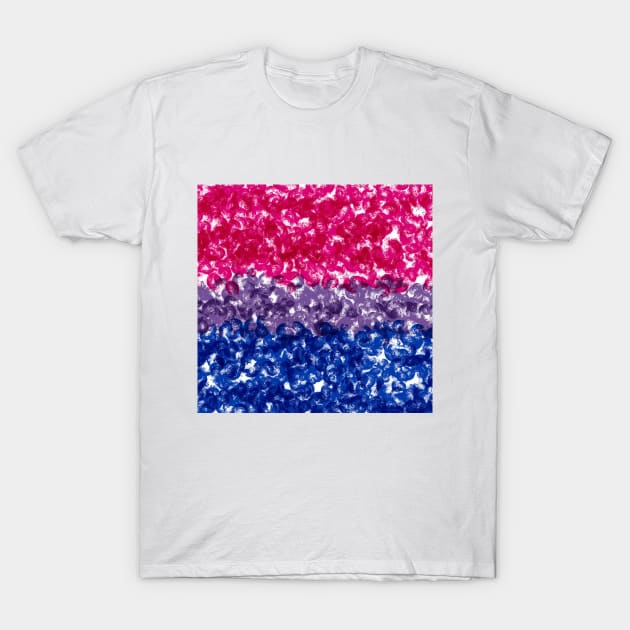 Bisexual Flag Swirl Painted Design T-Shirt by PurposelyDesigned